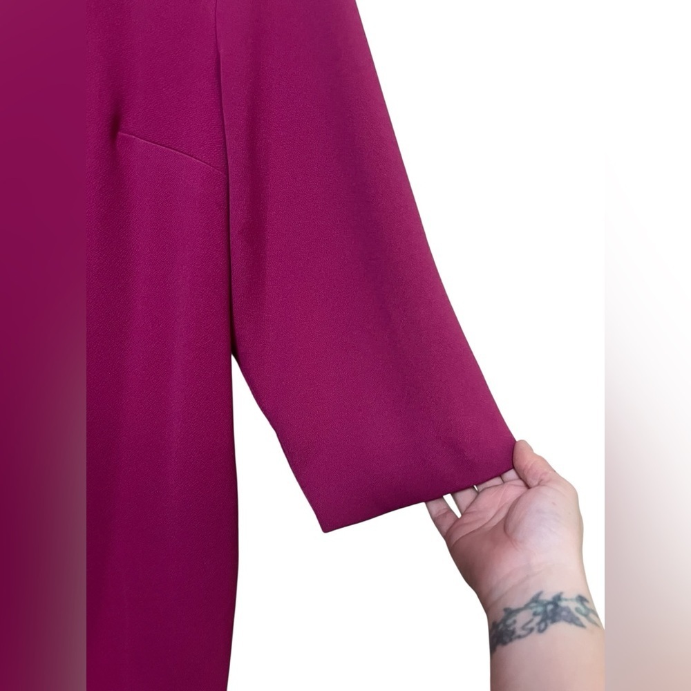 Chicos magenta v-neck 3/4 sleeve shift dress - Picture 9 of 12